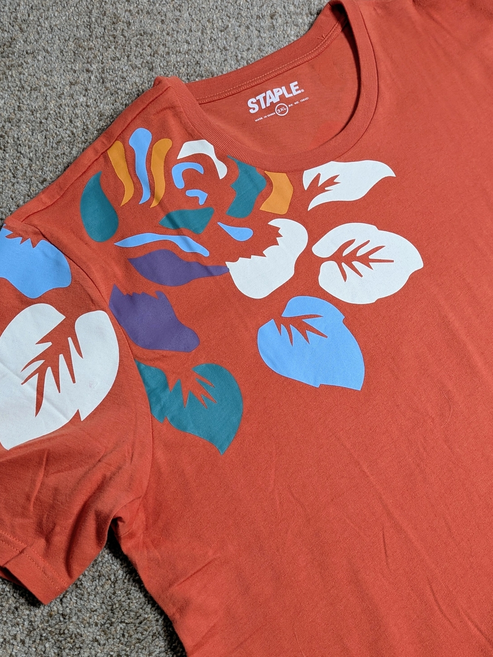 Staple Pigeon Floral Graphic T Shirt 3XL Orange Streetwear - Picture 7 of 16
